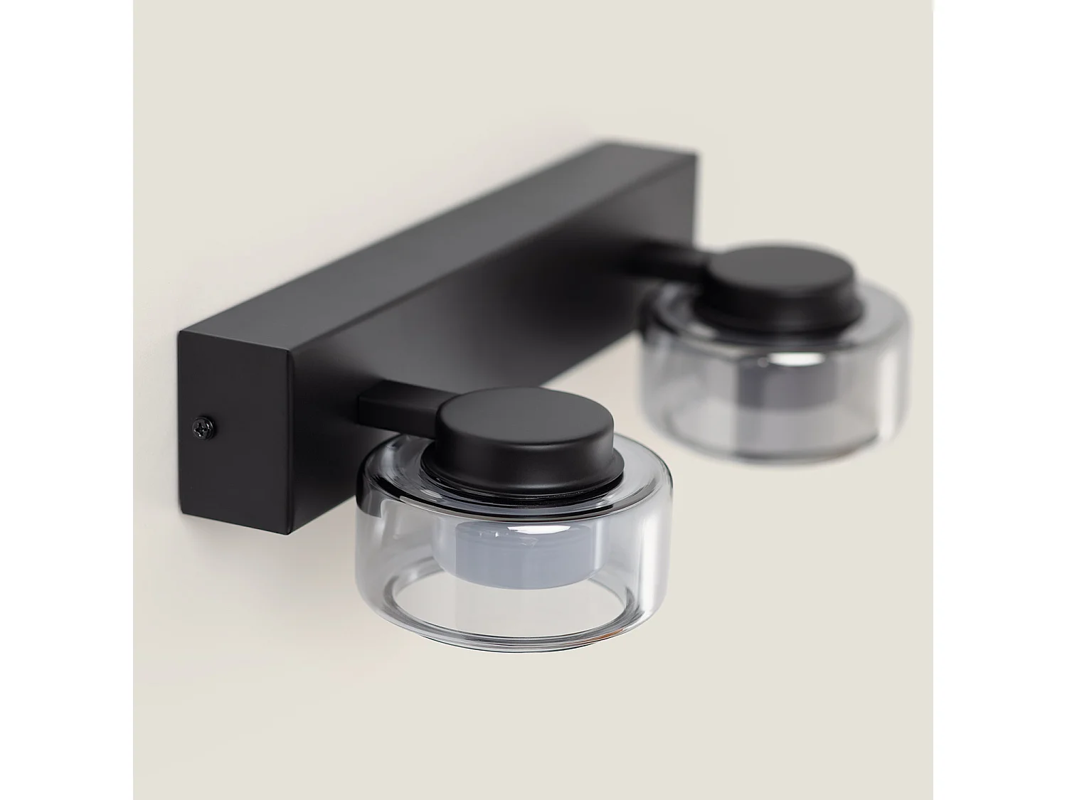 Lampe Murale LED 8W Salle de Bain Métal et Verre Zisna Noir