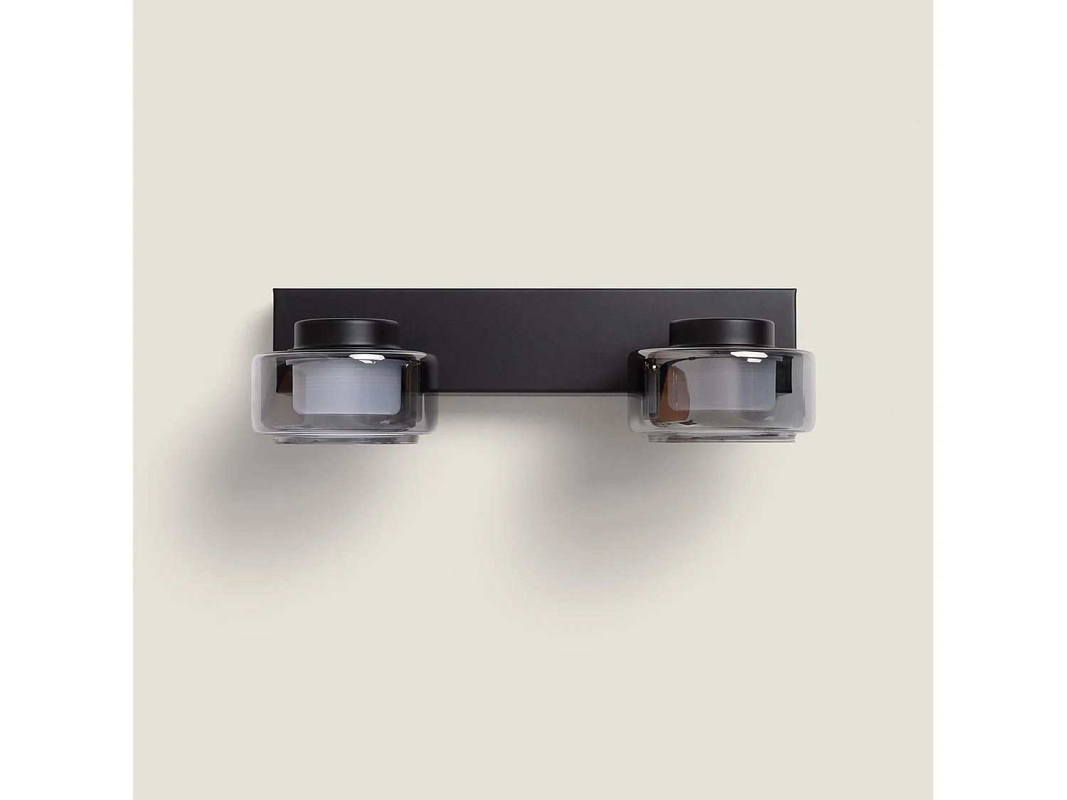 Lampe Murale LED 8W Salle de Bain Métal et Verre Zisna Noir