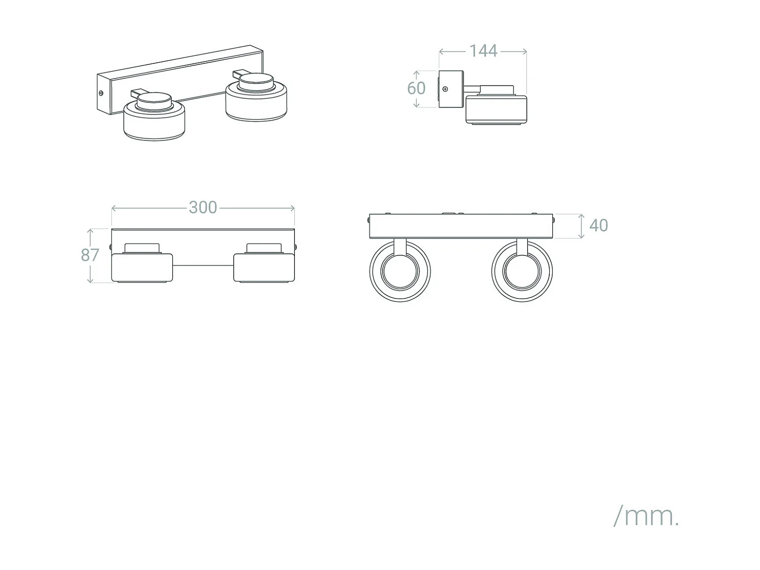 Lampe Murale LED 8W Salle de Bain Métal et Verre Zisna Noir