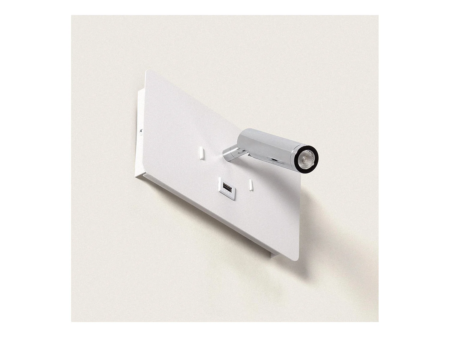 Lampe Murale LED 8W Métal avec Port USB Rossey Blanc