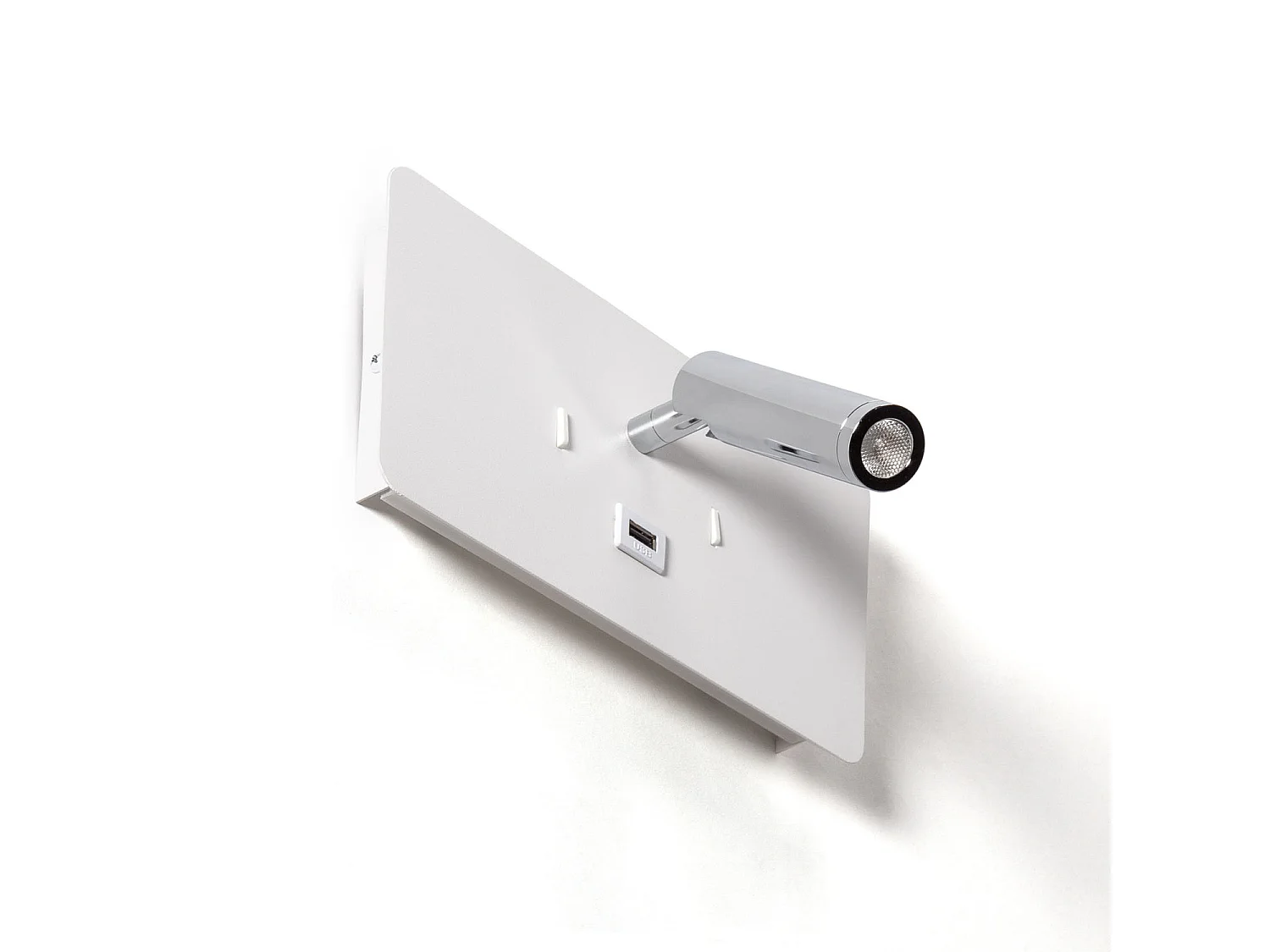 Lámpara de Pared con Luz de Lectura LED 8W Metal y Puerto USB Rossey Blanco