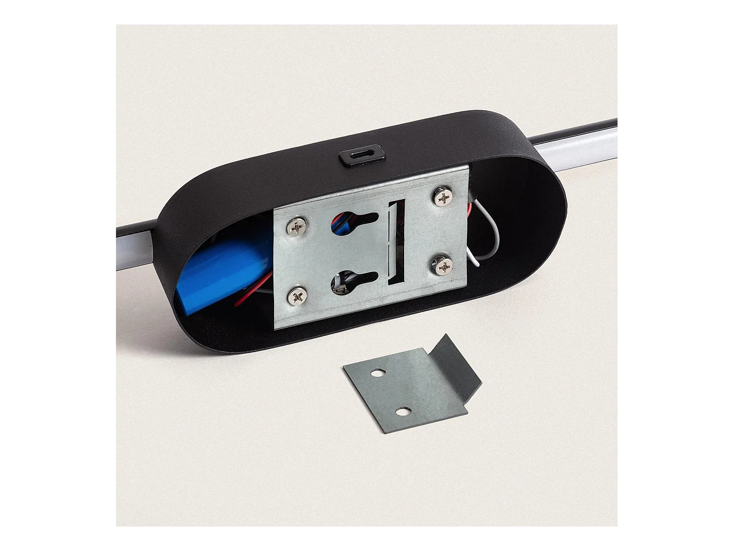 Applique Murale LED Métal avec Batterie Rechargeable Aura Noir