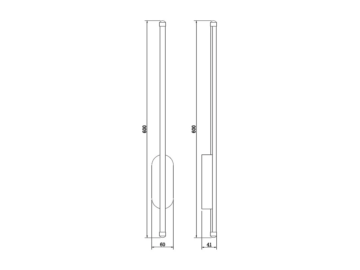 Aplique de Pared LED con Batería USB Recargable Metal Aura Negro