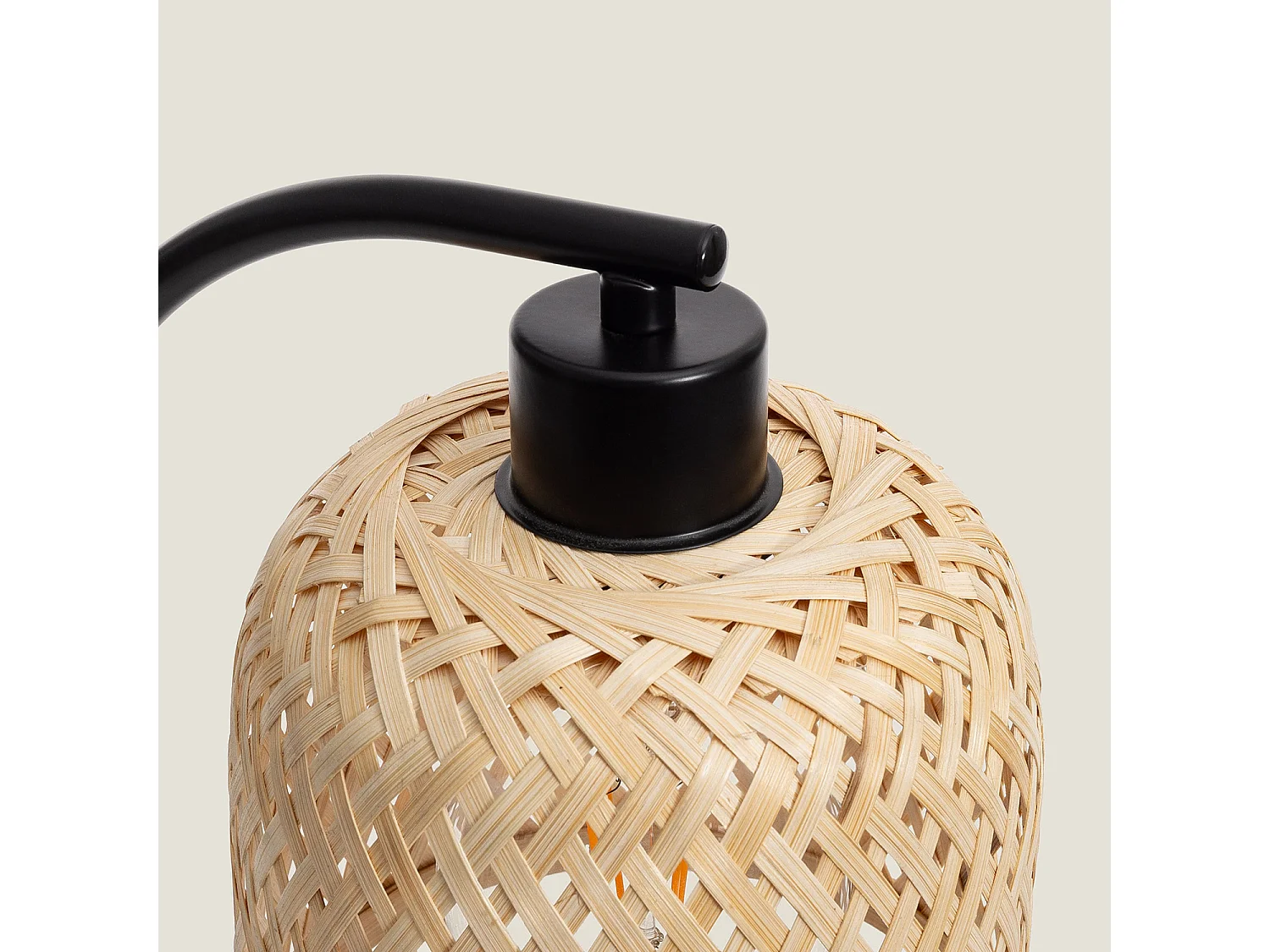 Lampada da Tavolo in Metallo e Bambù Adola Naturale
