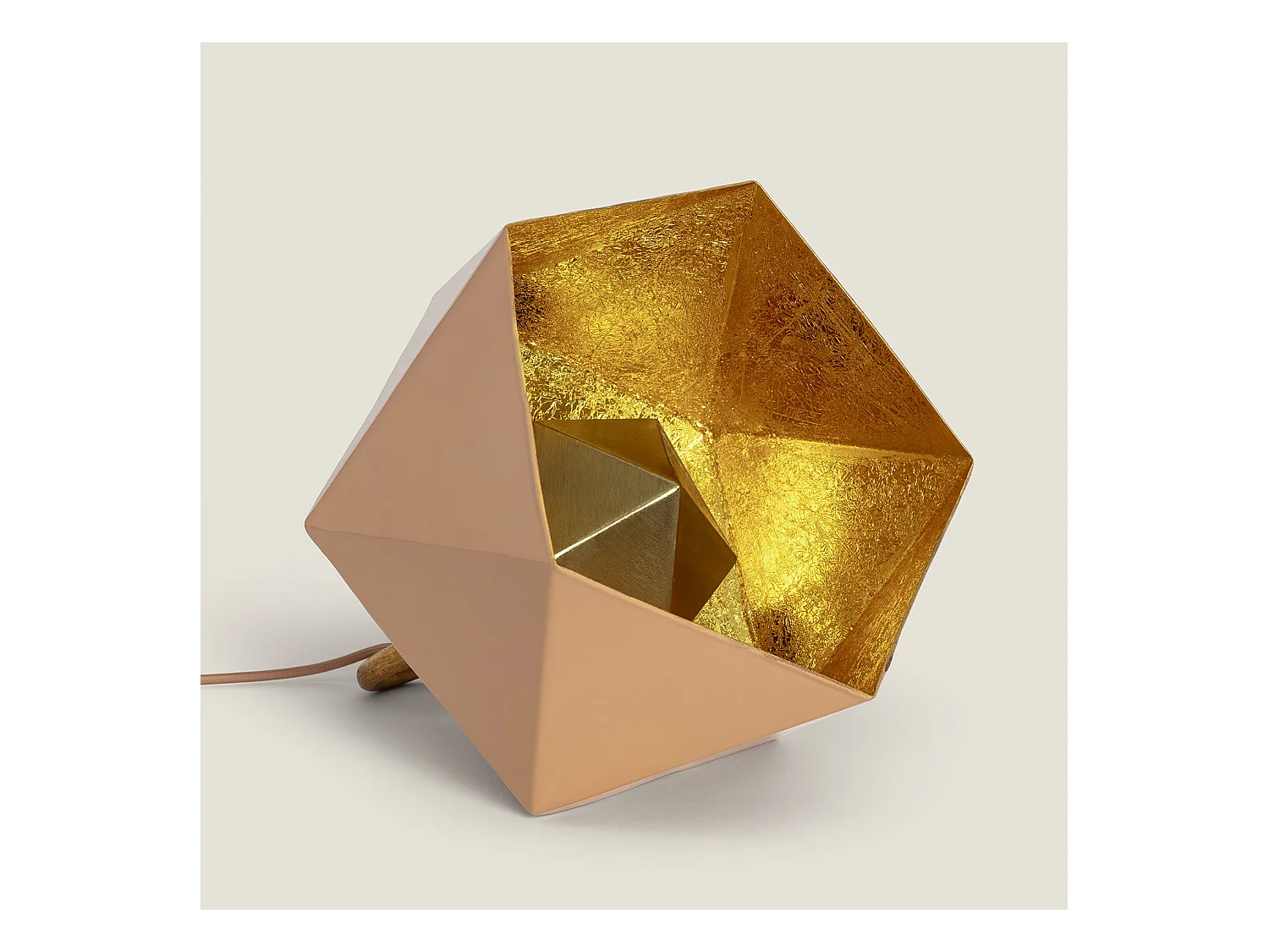 Lámpara de Mesa Metal Gold Elia Beige