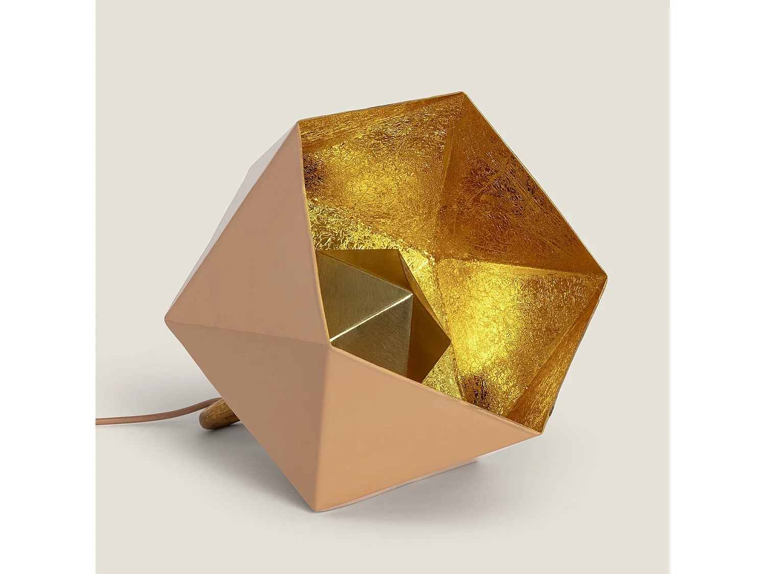 Lampe à Poser Métal Gold Elia Beige