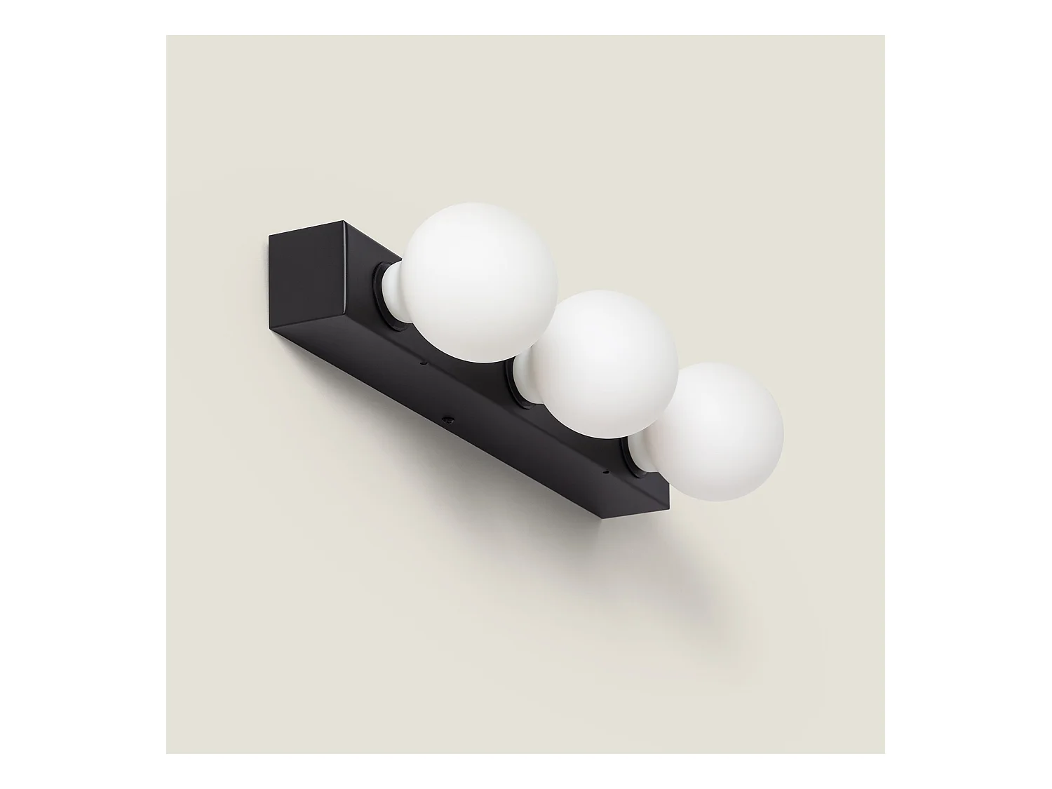 Lampada da Parete Bagno Metallo 3 Faretti Aizkra Nero