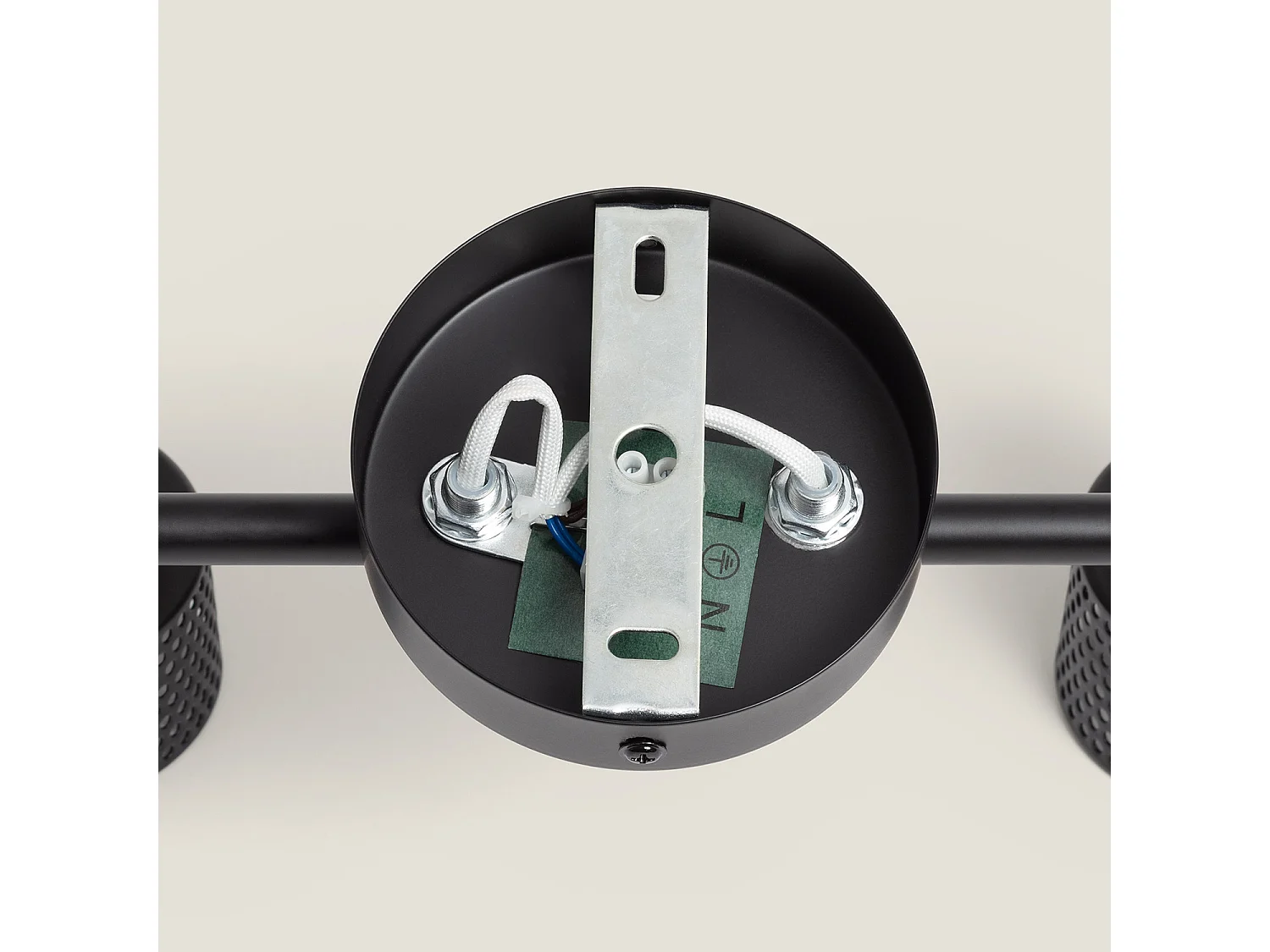 Lampe Murale Métal et Liège Deux Spots Liksy Noir