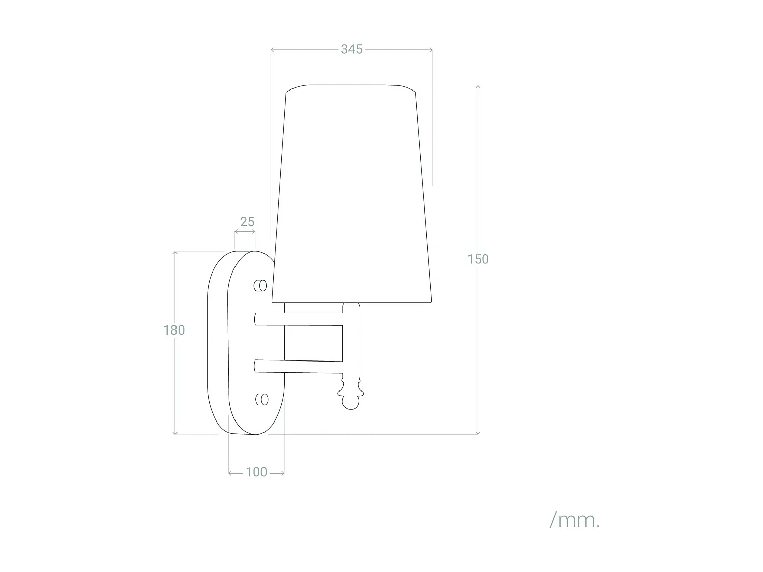 Lampe Murale Métal Watary Cône Beige