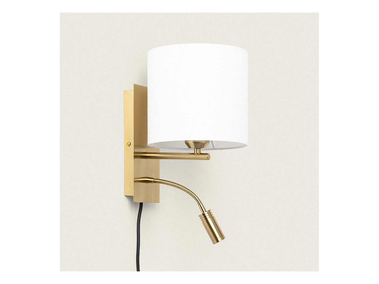 Lampada da Parete con Luce da Lettura 2.5W Metallo Quadrata Linna Nero