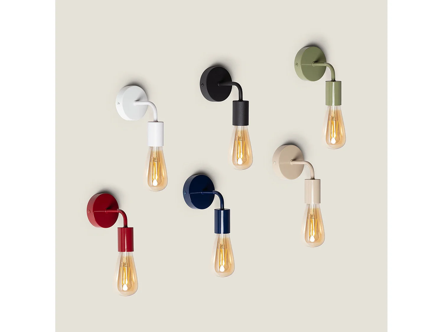 Lámpara de Pared de Metal Jayso Beige