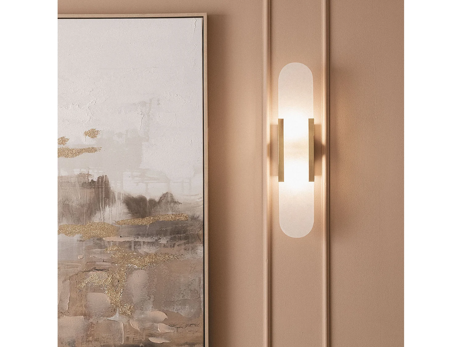 Lampe Murale Métal et Marbre Nandra Doré