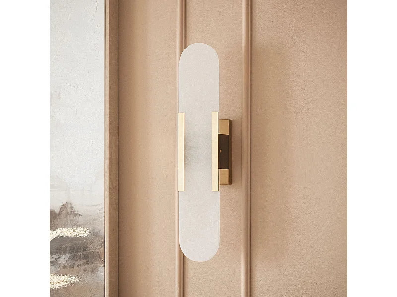 Lámpara de Pared Metal y Mármol Nandra Dorado