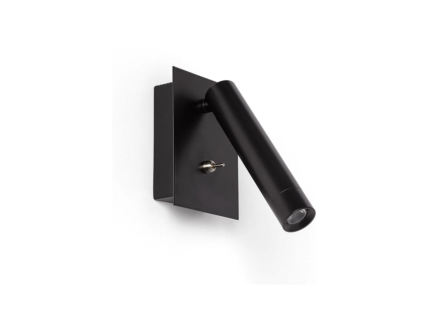 Lampada da Parete LED 2.5W Quadrata in Alluminio con Presa USB Gazny Nero Opaco