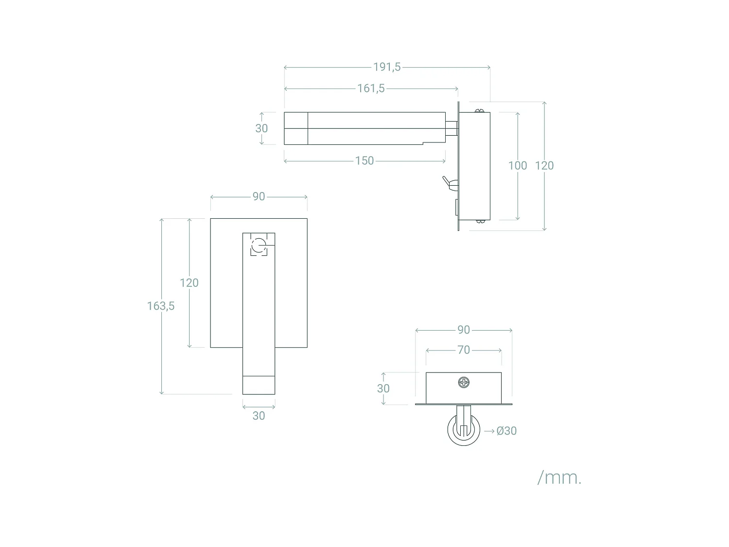 Lampada da Parete LED 2.5W Quadrata in Alluminio con Presa USB Gazny Nero Opaco