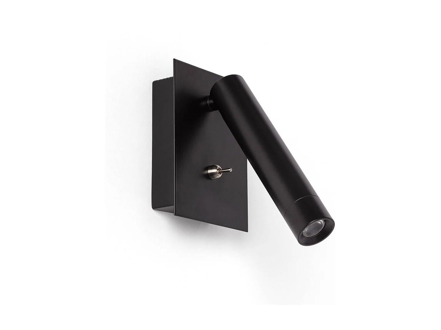Lampe murale LED carrée en métal Gazny 2,5 W avec port USB Noir mat