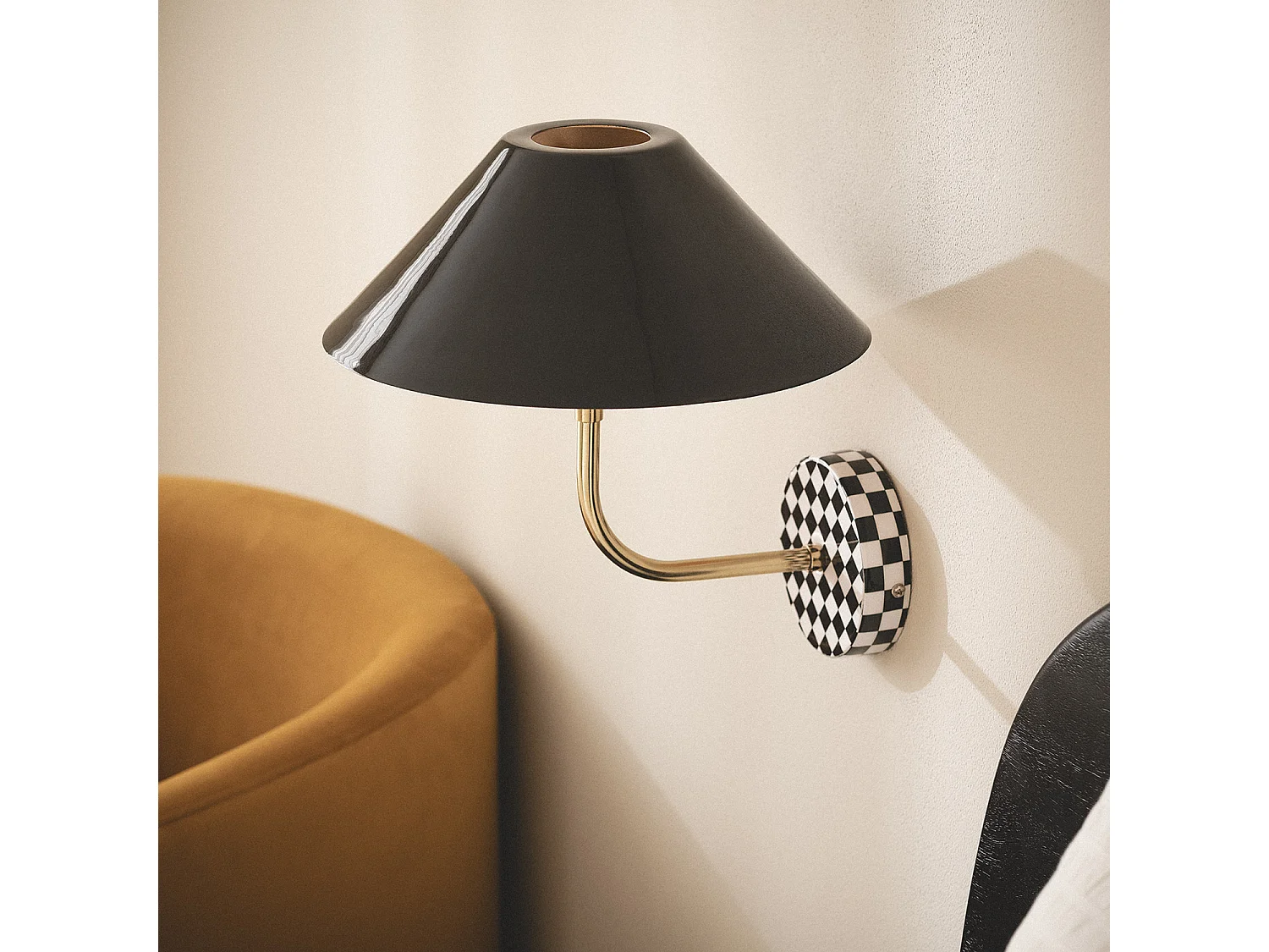 Lámpara de Pared Metal Brijesh Negro