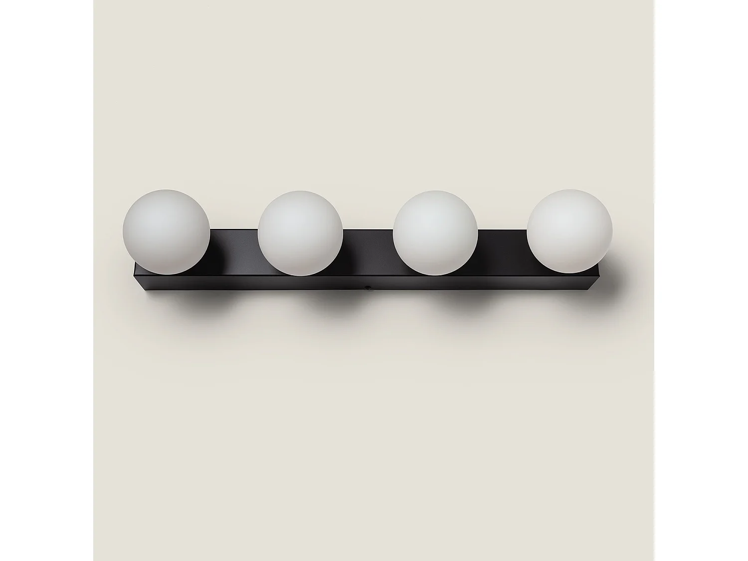 Lampada da Parete Bagno Metallo 4 Faretti Aizkra Nero