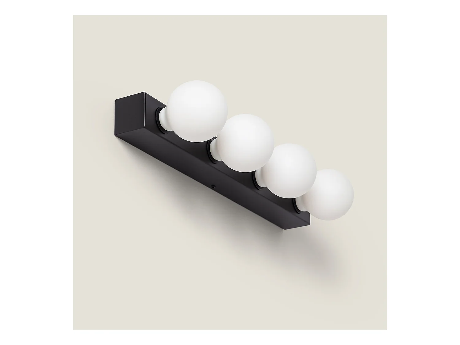 Lampe Murale Salle de Bain Métal 4 Spots Aizkra Noir