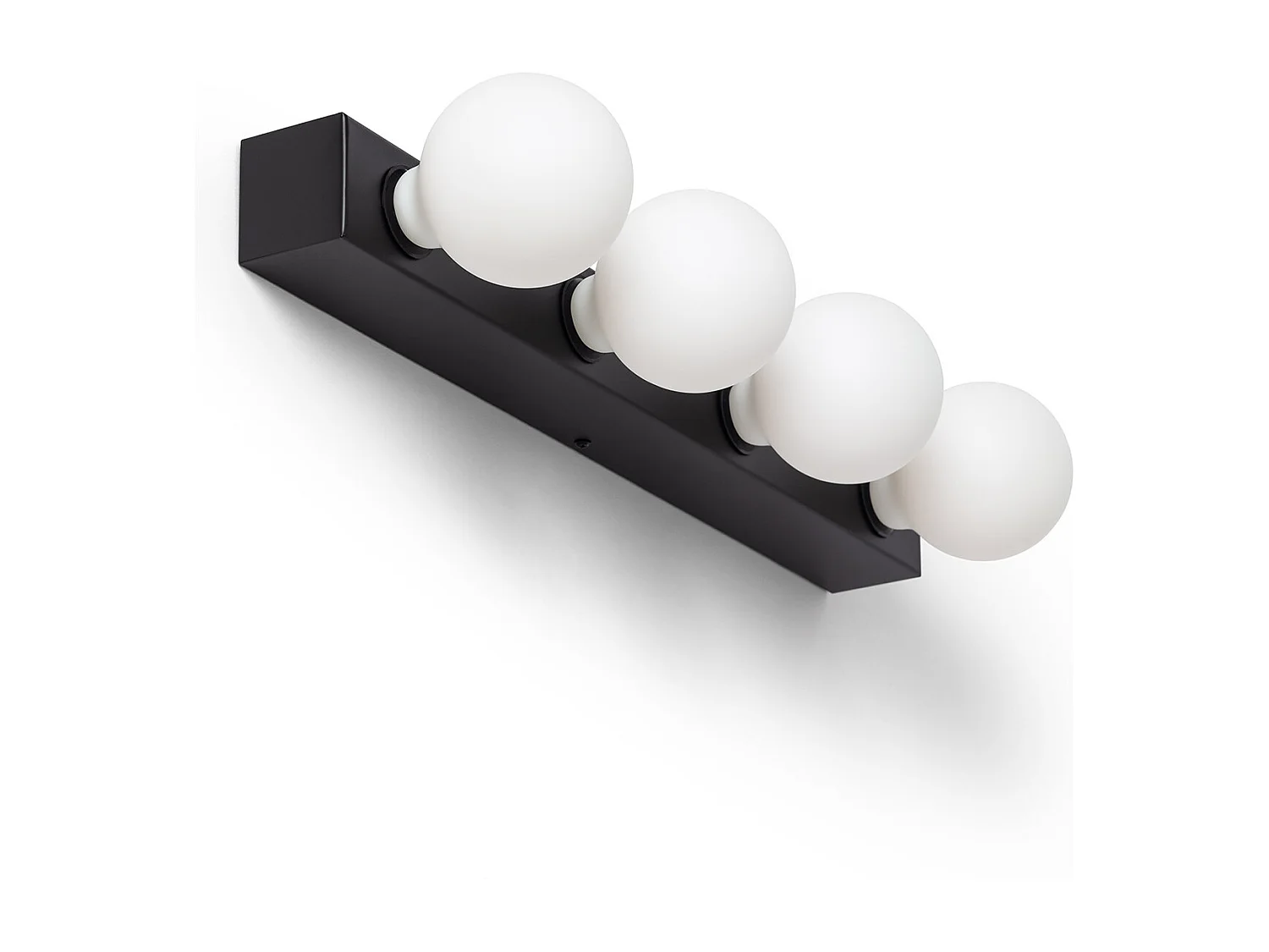 Lampada da Parete Bagno Metallo 4 Faretti Aizkra Nero