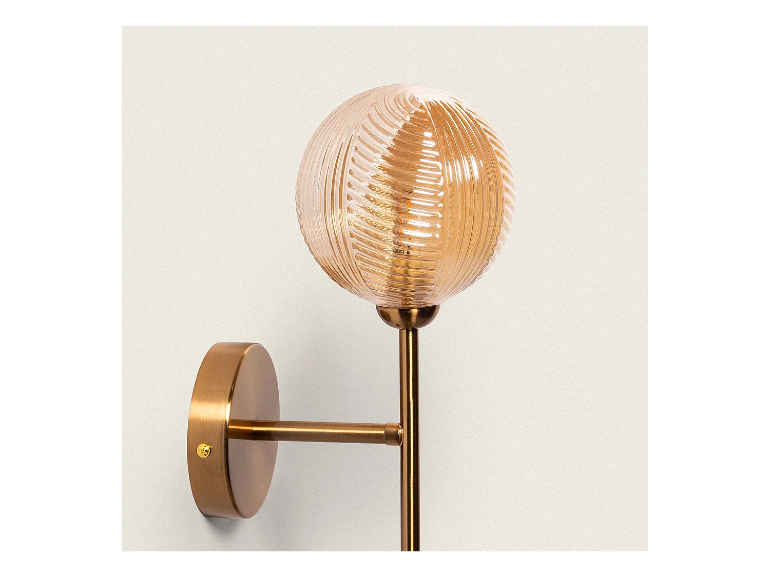 Lámpara de Pared Metal y Cristal Abbie Ámbar