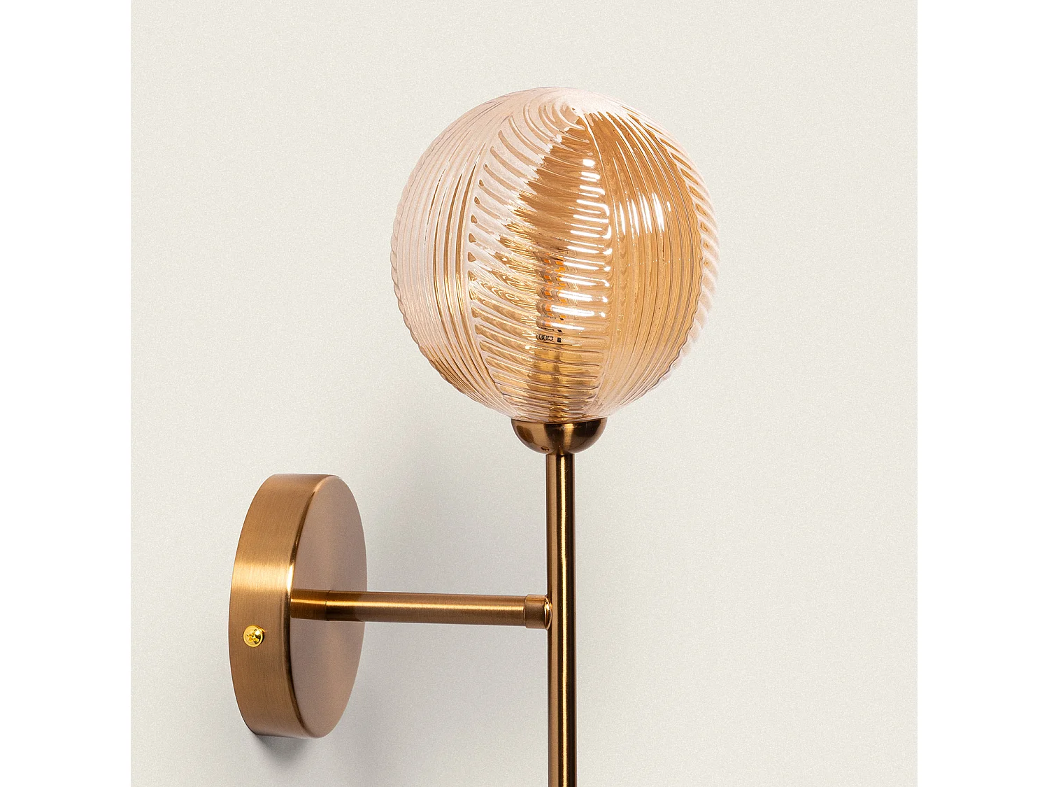 Lampe Murale Métal et Verre Abbie Ambre