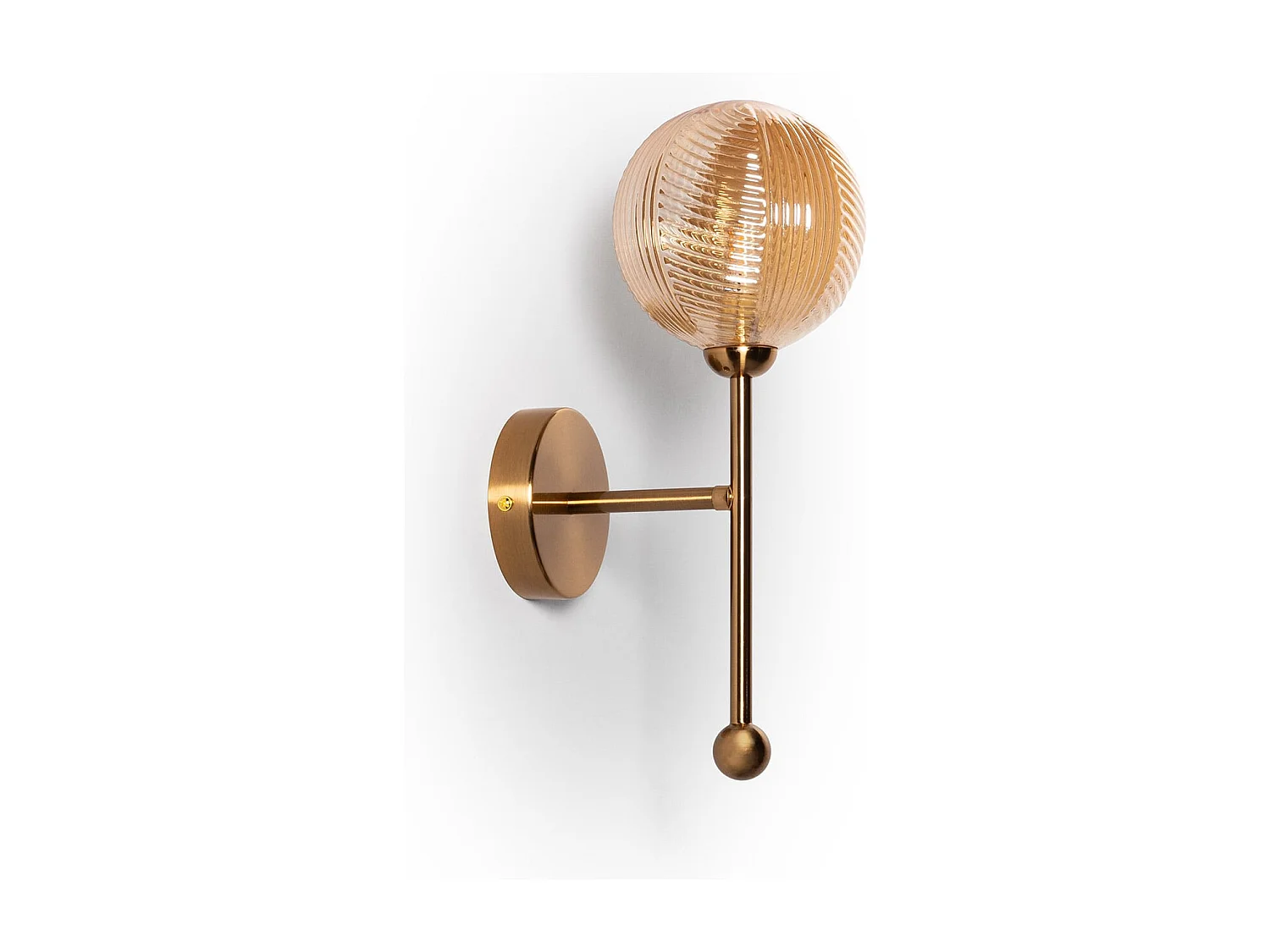 Lampe Murale Métal et Verre Abbie Ambre