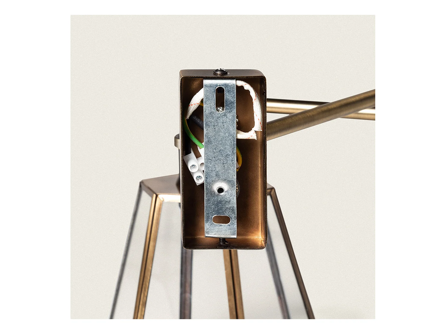 Lámpara de Pared de Metal y Cristal Brontom Dorado