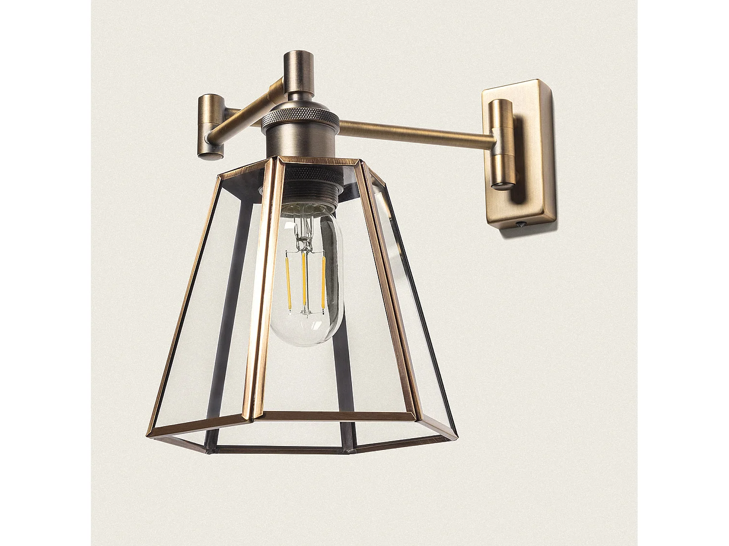 Lampe Murale Métal et Verre Brontom Doré