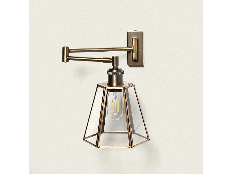 Lampe Murale Métal et Verre Brontom Doré