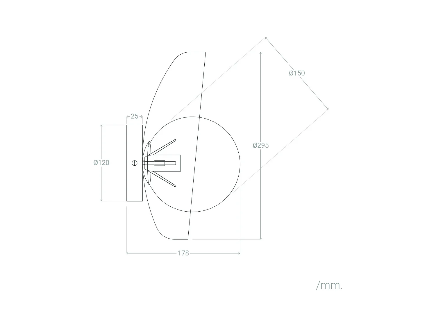 Lampada da Parete Metallo e Vetro Bera Bianco