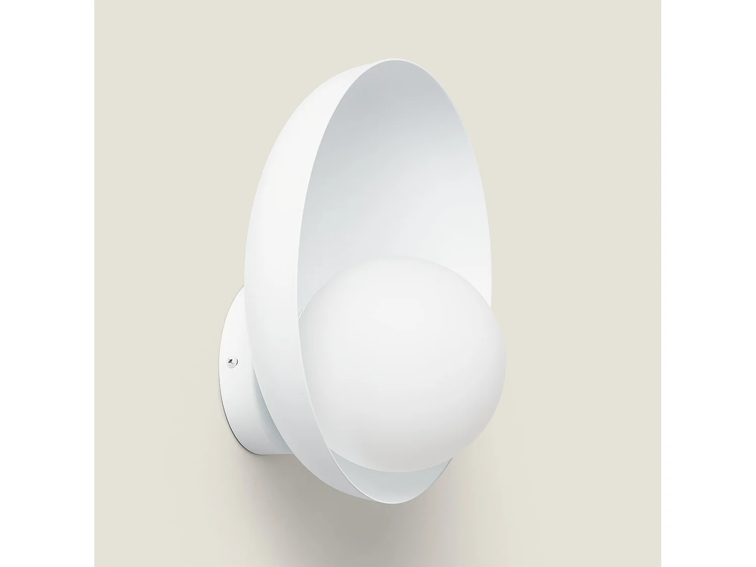 Applique Murale Métal et Verre Bera Blanc