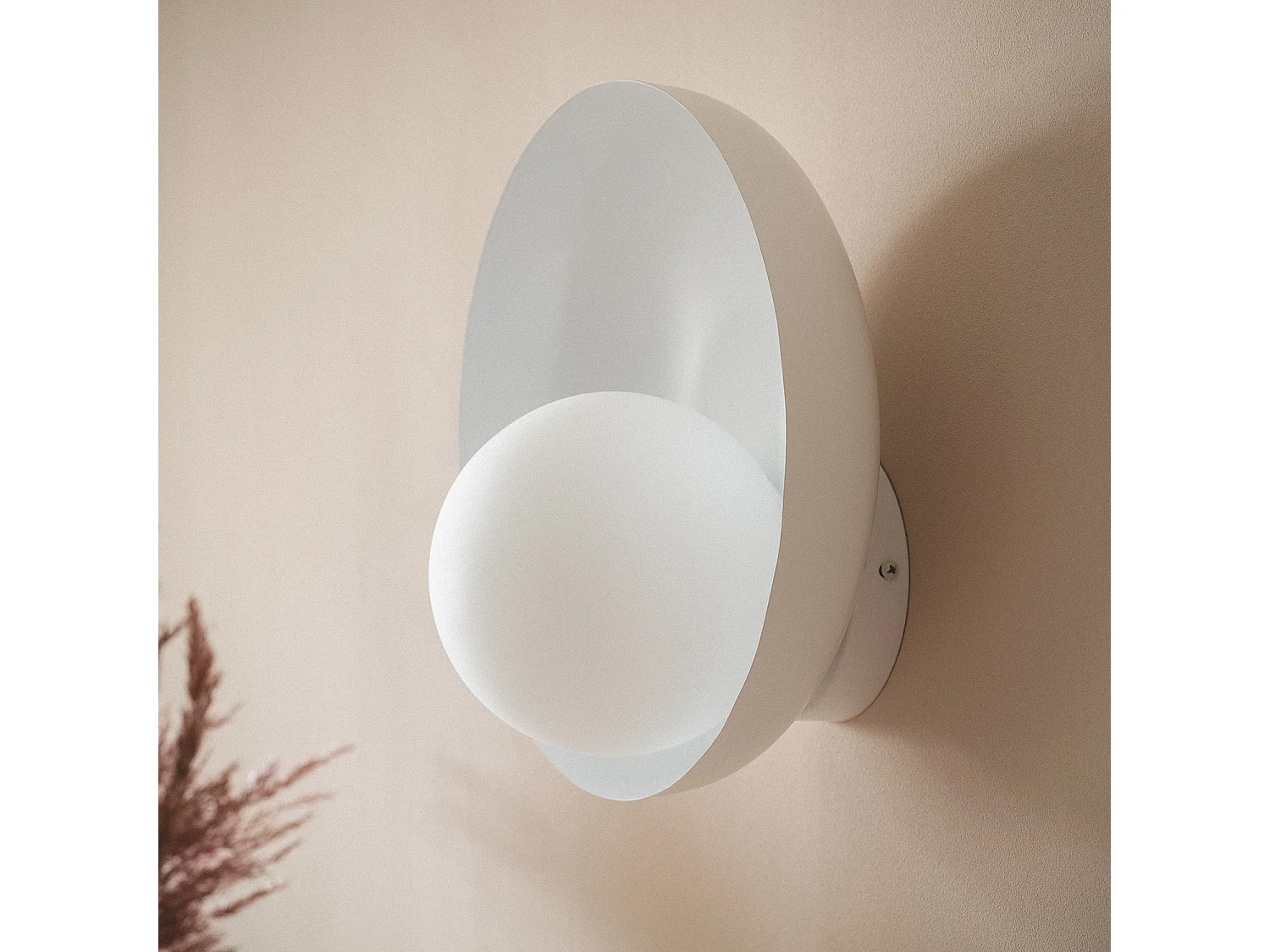 Applique Murale Métal et Verre Bera Blanc