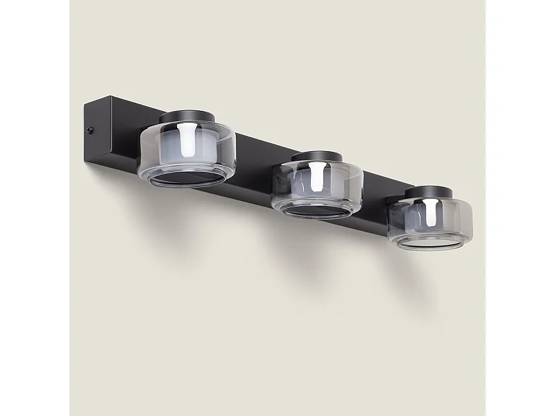 Lampada LED da Parete Bagno 12W Metallo e Vetro Zisna Nero