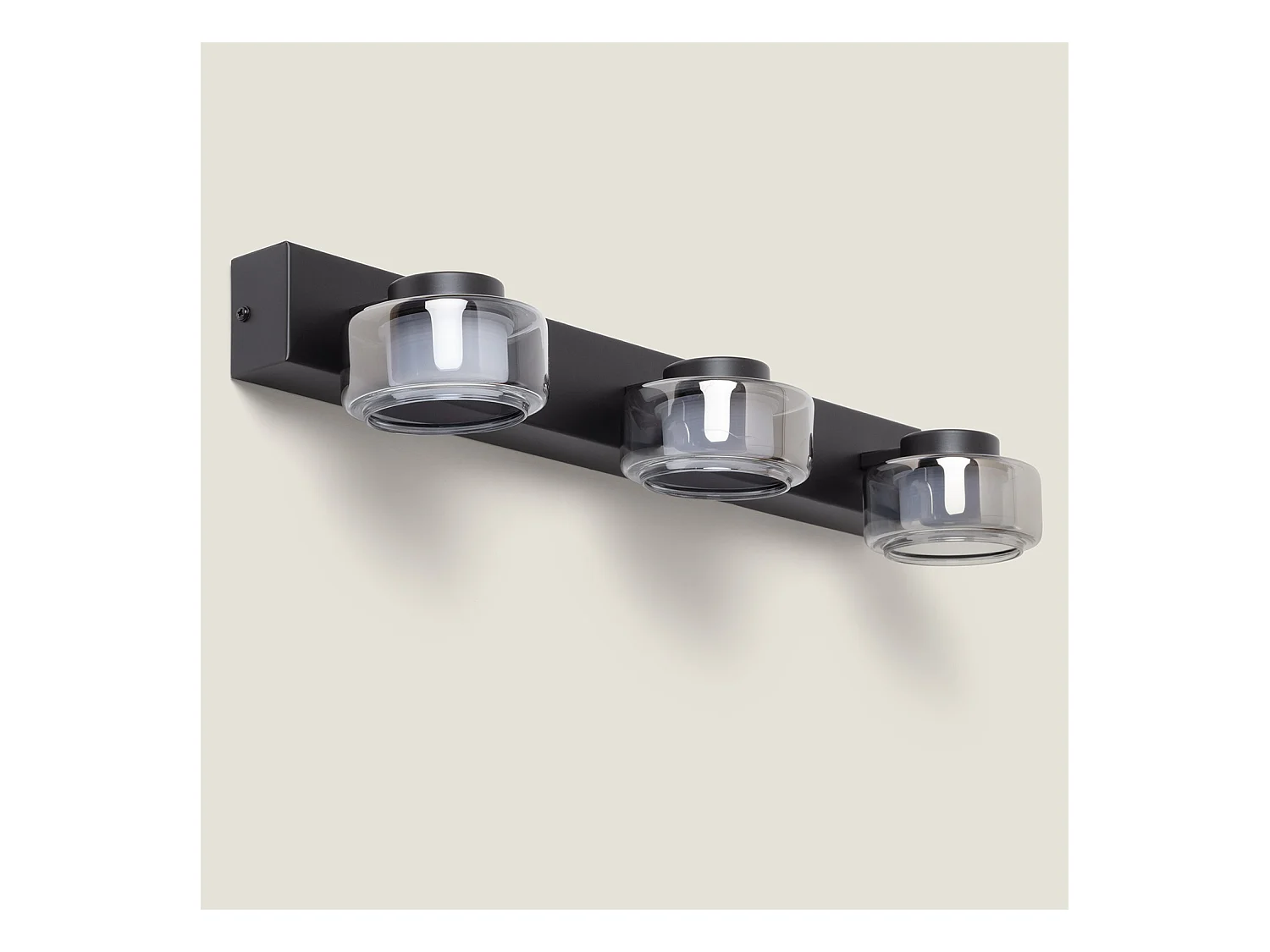 Lampada LED da Parete Bagno 12W Metallo e Vetro Zisna Nero