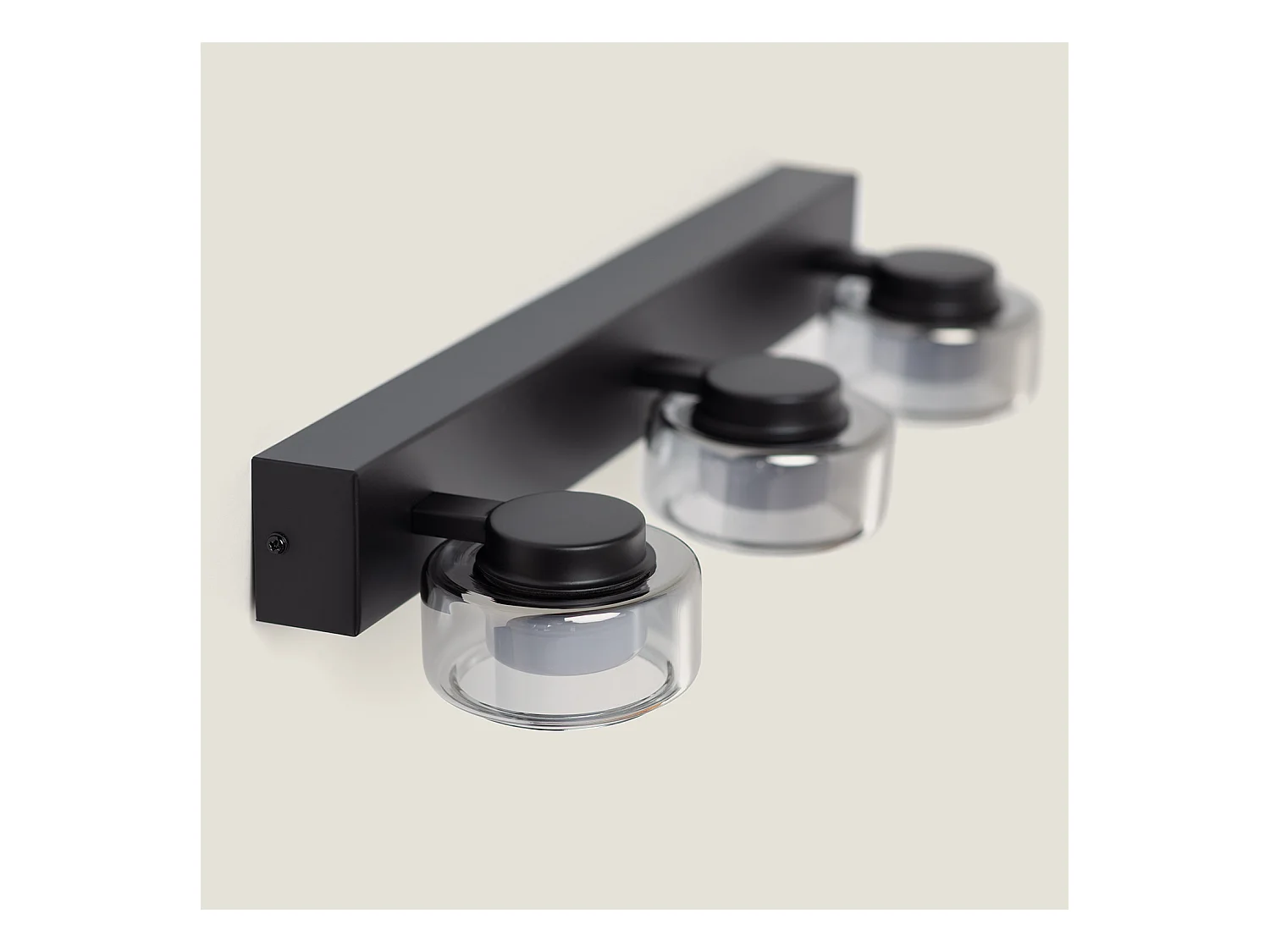 Lampada LED da Parete Bagno 12W Metallo e Vetro Zisna Nero