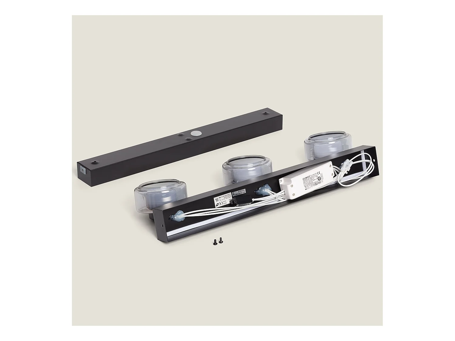 Lampada LED da Parete Bagno 12W Metallo e Vetro Zisna Nero