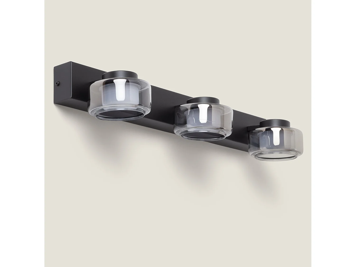 Lampada LED da Parete Bagno 12W Metallo e Vetro Zisna Nero