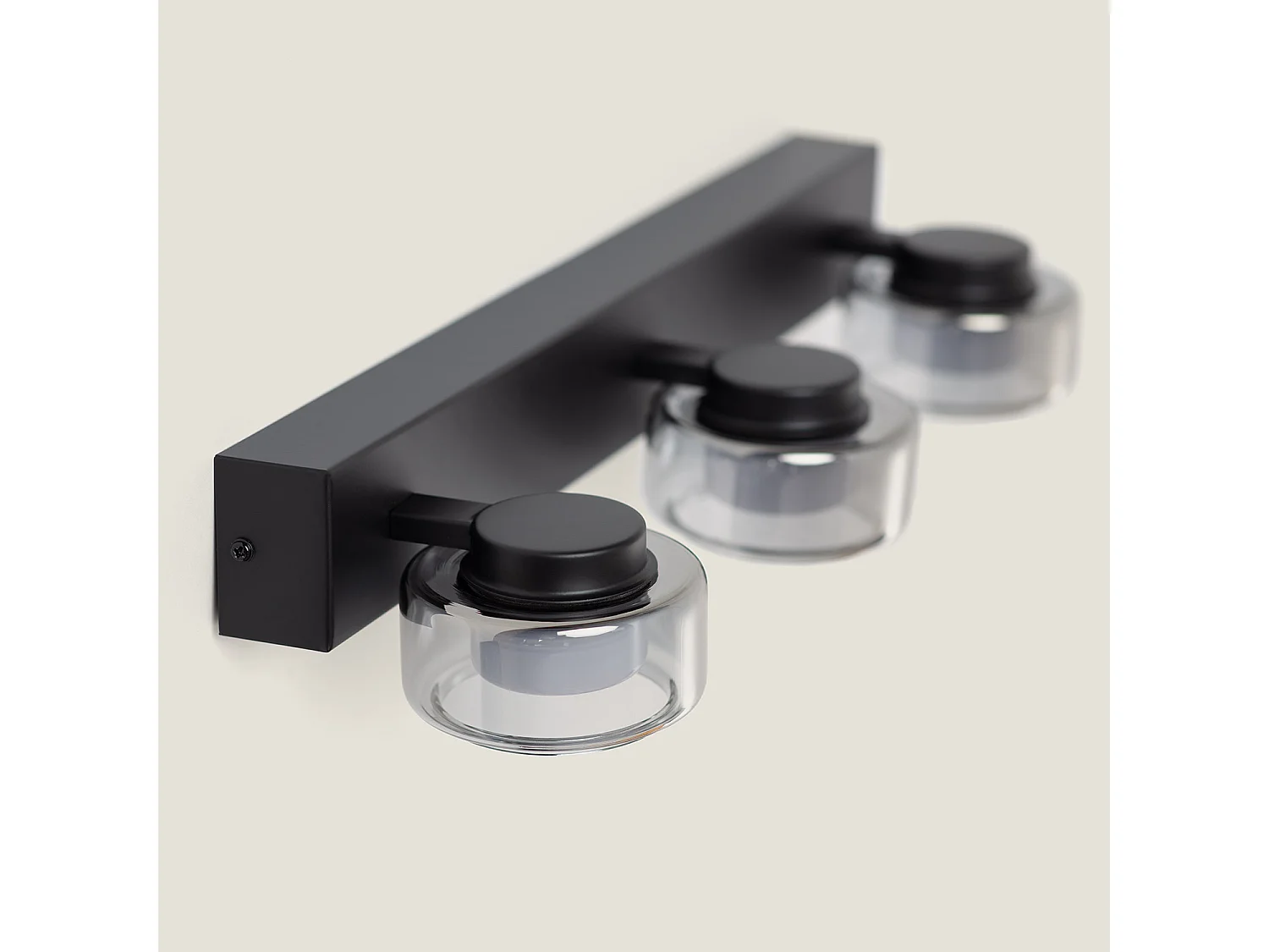 Lampada LED da Parete Bagno 12W Metallo e Vetro Zisna Nero