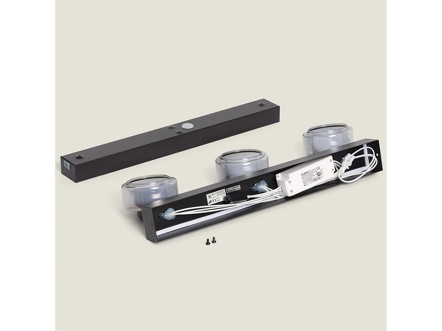 Lampada LED da Parete Bagno 12W Metallo e Vetro Zisna Nero