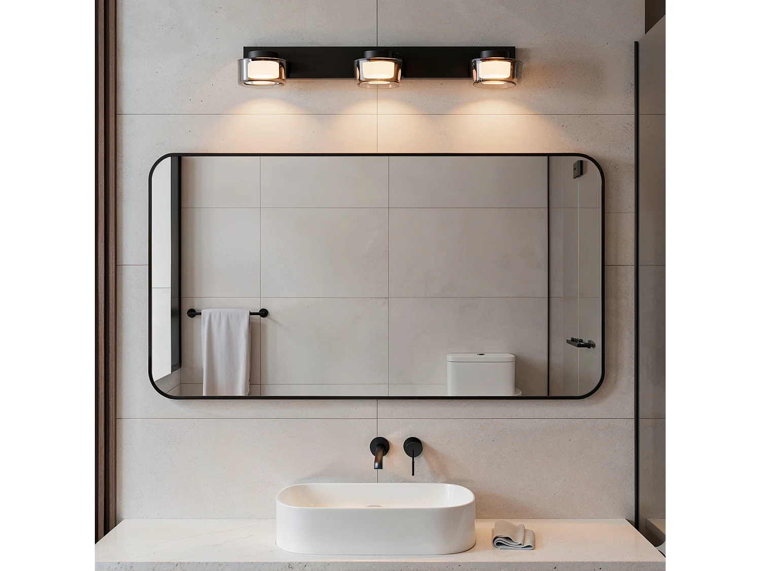 Lampada LED da Parete Bagno 12W Metallo e Vetro Zisna Nero