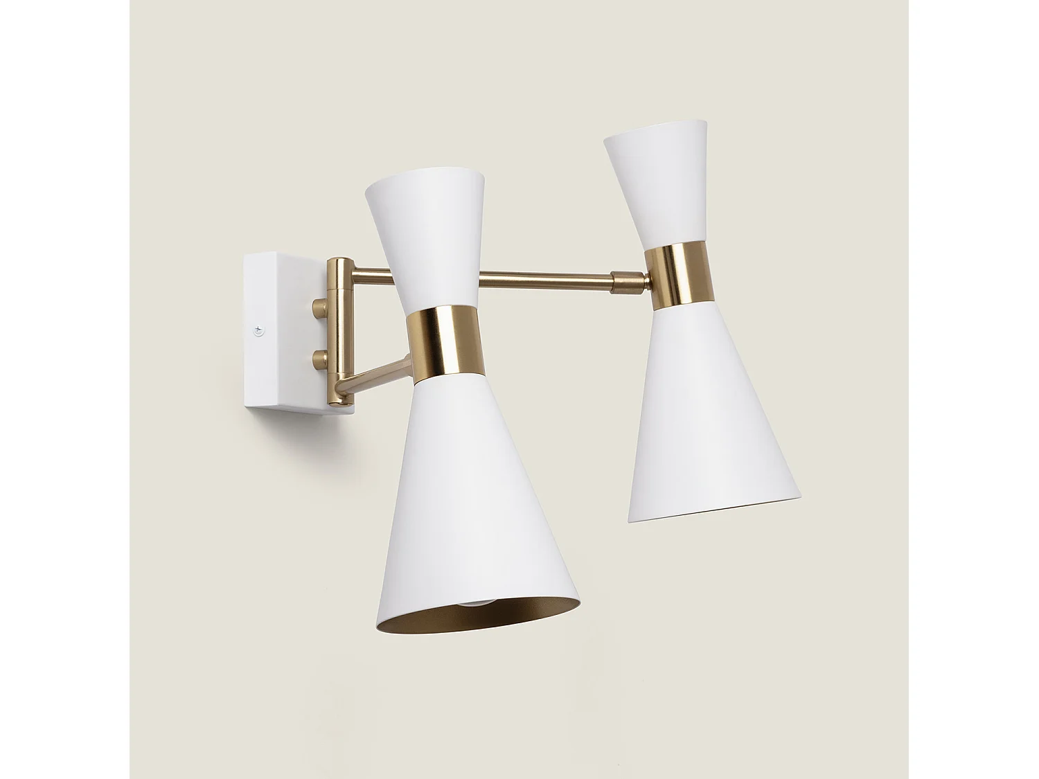 Lampe Murale Orientable Métal Jigger 2 Spots Blanc