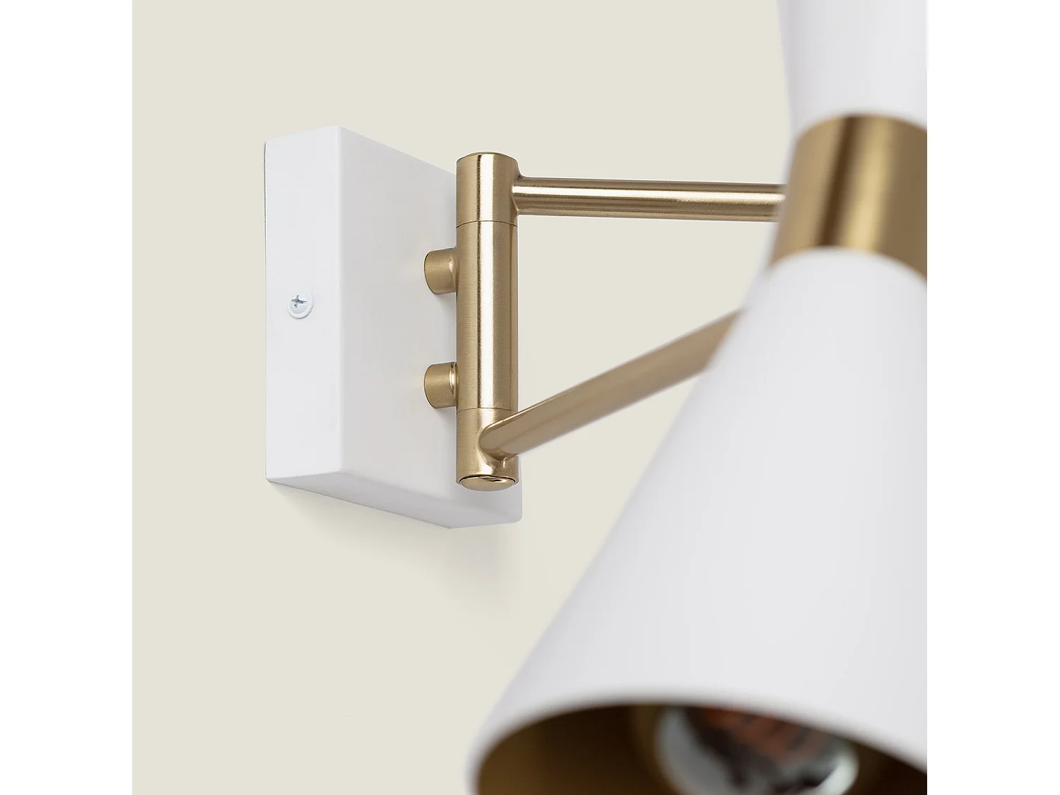 Lampada da Parete Orientabile Metallo 2 Faretti Jigger Bianco