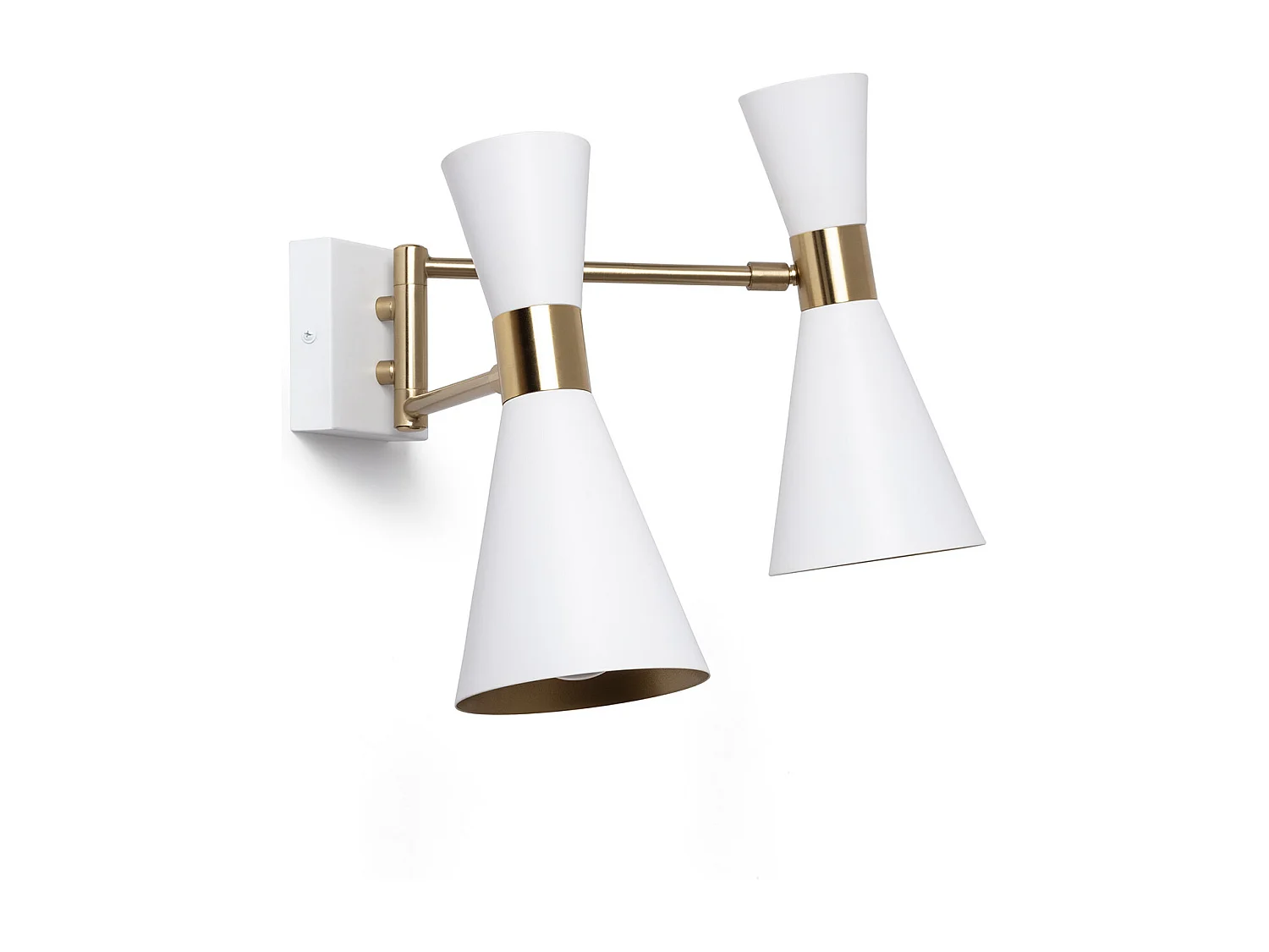 Lampe Murale Orientable Métal Jigger 2 Spots Blanc