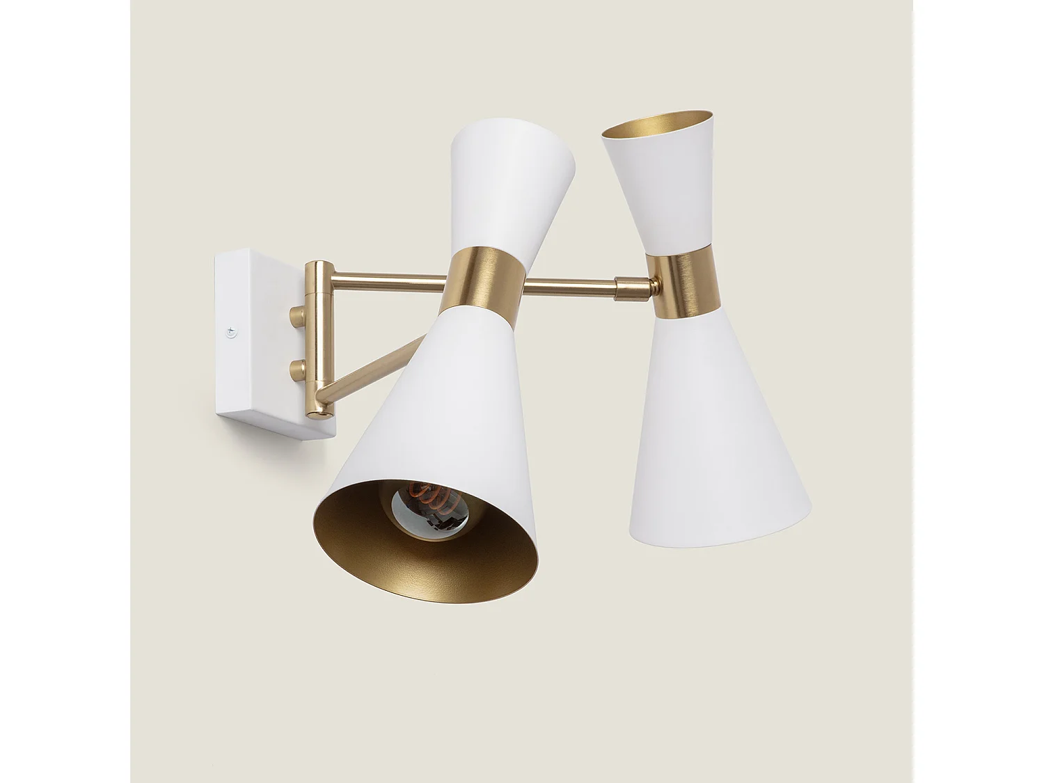 Lampe Murale Orientable Métal Jigger 2 Spots Blanc