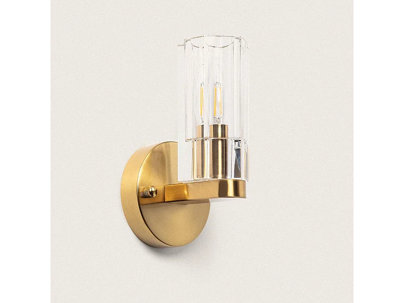 Aplique de Pared Metal y Cristal Miranda Dorado