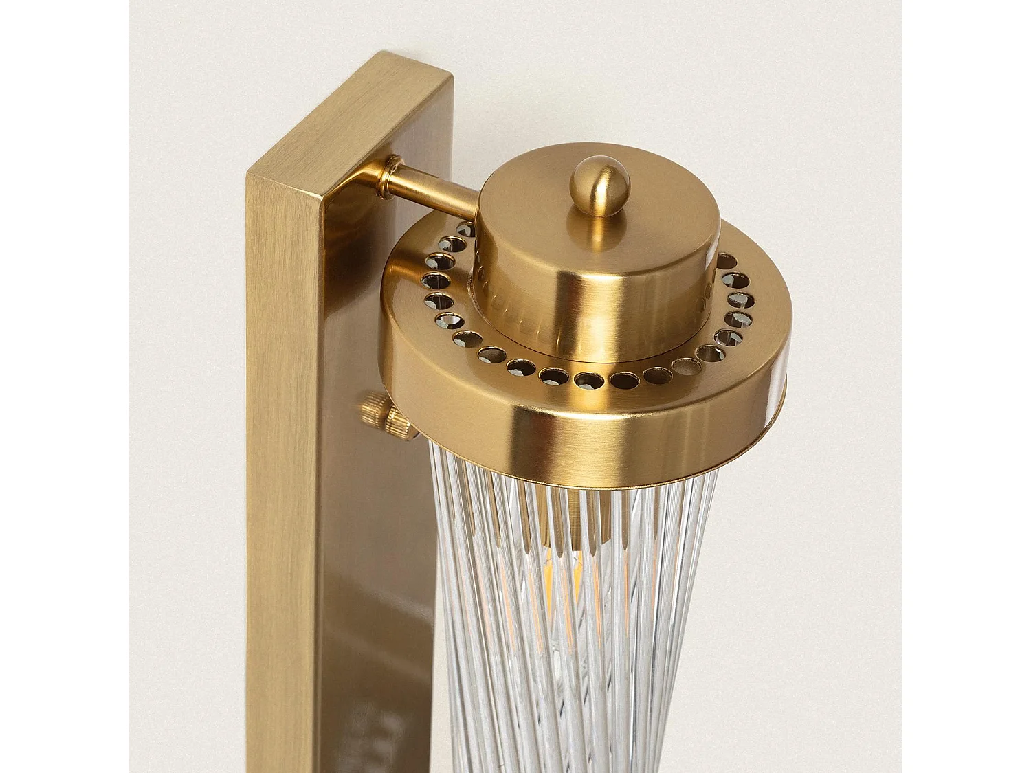 Lámpara de Pared Metal y Cristal Marsen Dorado