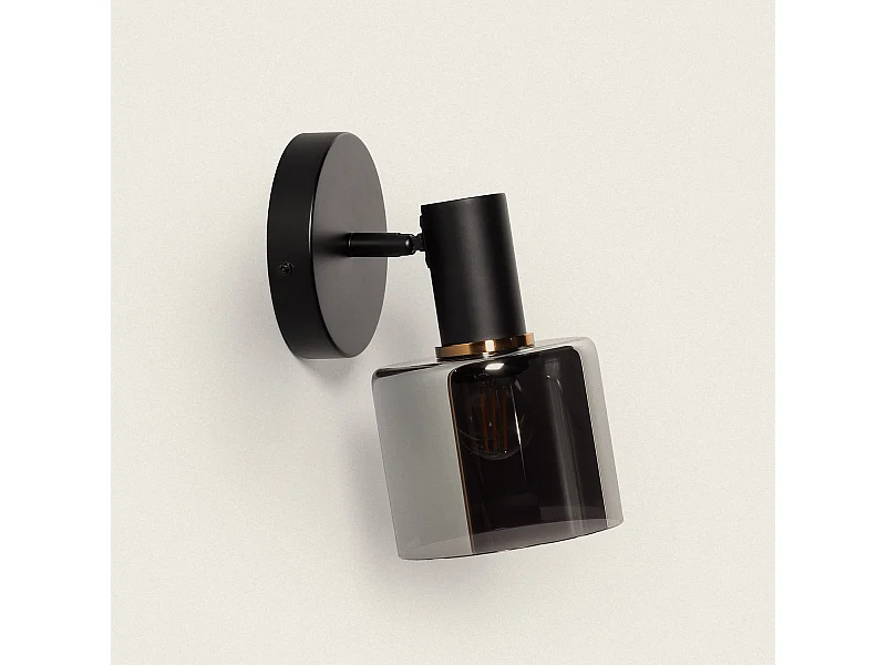 Lampada da Parete Metallo e Vetro Danae Grigio Smoke