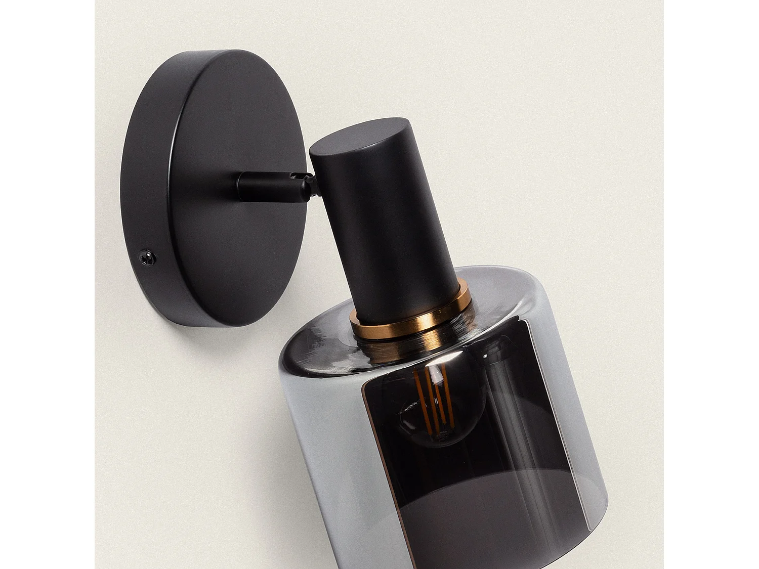 Lampe Murale Métal et Verre Danae Gris Fumée