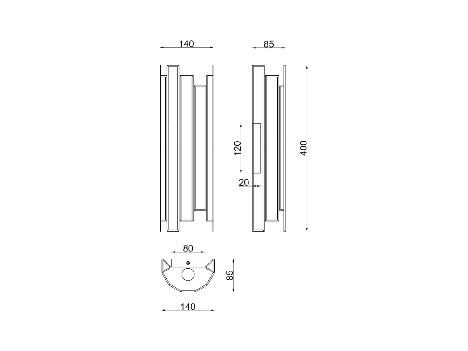 Lámpara de Pared de Metal y Cristal Bredos Dorado